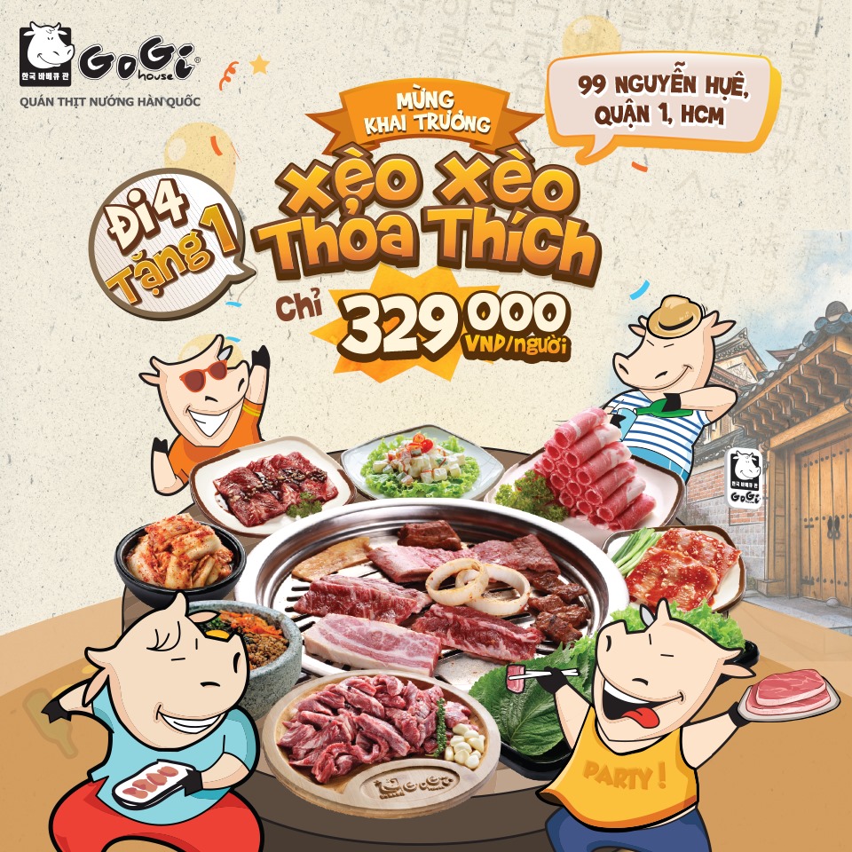 Gogi khuyến mãi đi 4 tặng 1 tại miền nam từ 30.1