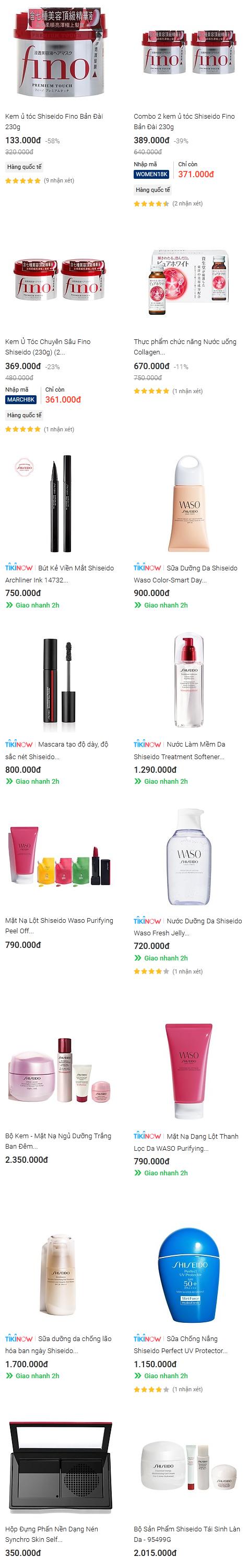 SHISEIDO x TIKI: ƯU ĐÃI TỚI 58% NGÀY 4.3