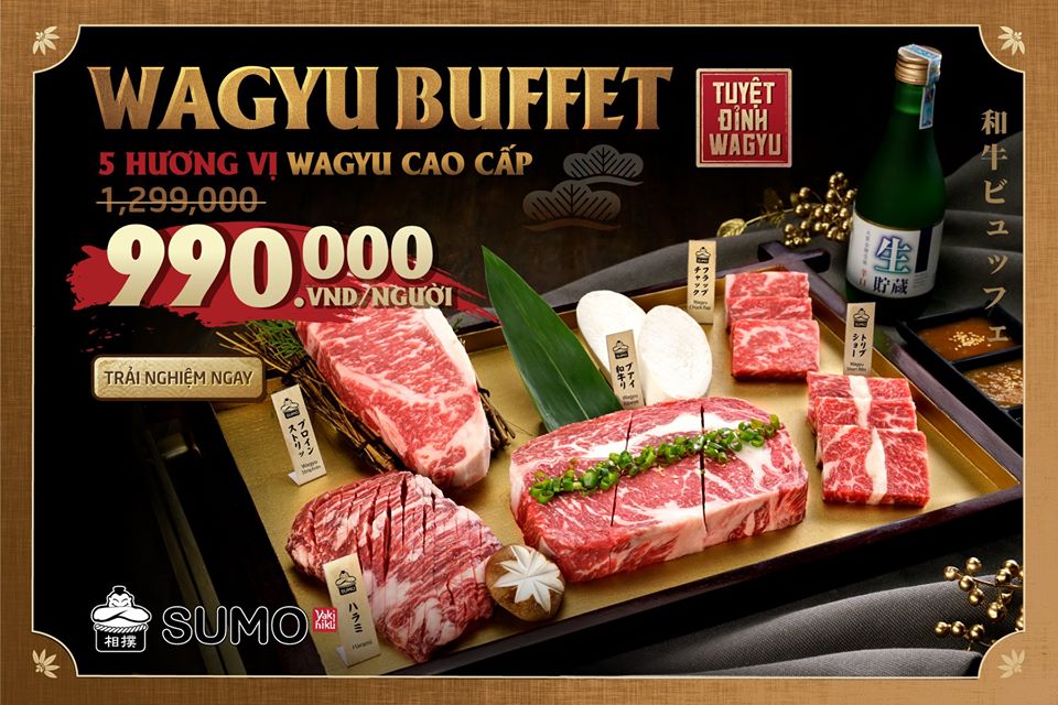 TIỆC NƯỚNG THƯỢNG HẠNG - THĂNG HOA HƯƠNG VỊ NHẬT BẢN CÙNG WAGYU BUFFET ĐẲNG CẤP