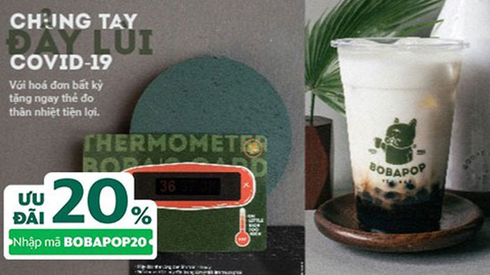 BOBAPOP x GRAB: GIẢM 20%