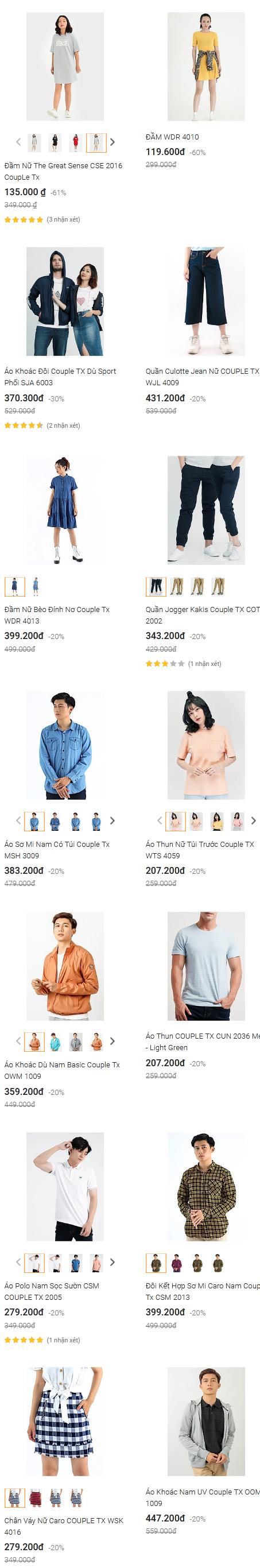 COUPLE TX X TIKI: GIẢM GIÁ LÊN TỚI 60%+