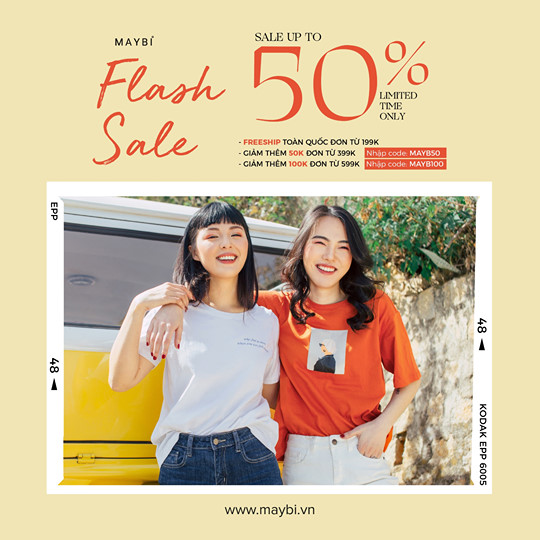 MAYBIxSHOPEE - FLASH SALE UP TO 50% ngày 10.3