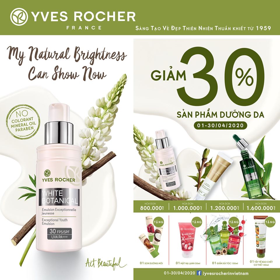 LÀM ĐẸP TẠI NHÀ CÙNG YVES ROCHER: GIẢM ĐẾN 30%
