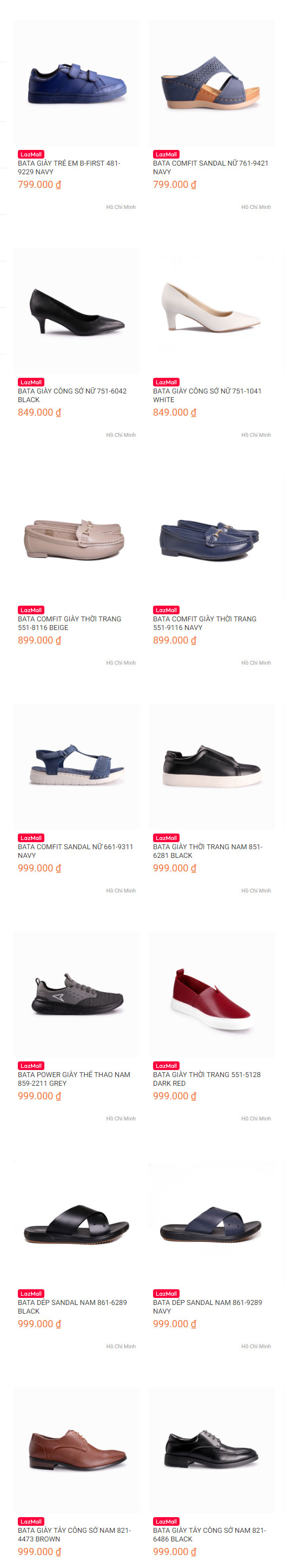 BATA LẦN ĐẦU TIÊN CÓ MẶT TẠI LAZADA: ĐỒNG GIÁ 799K