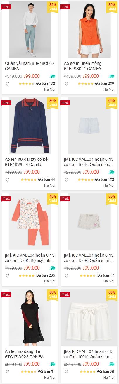 CANIFA X SHOPEE: Giảm giá đến 86%