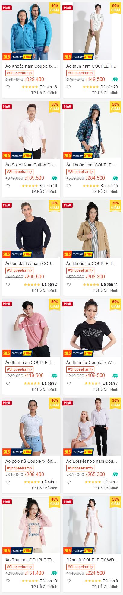 COUPLE TX X SHOPEE: GIẢM GIÁ LÊN TỚI 50%+