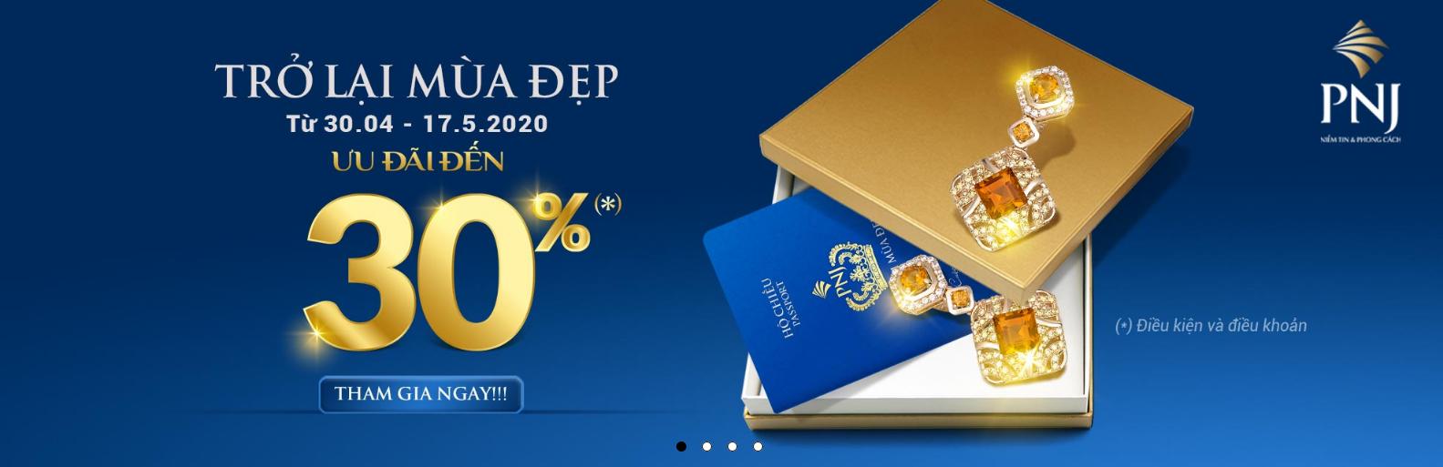 CÙNG PNJ TRỞ LẠI MÙA ĐẸP VỚI ƯU ĐÃI ”LỢI HẠI” HƠN XƯA: GIẢM ĐẾN 30%
