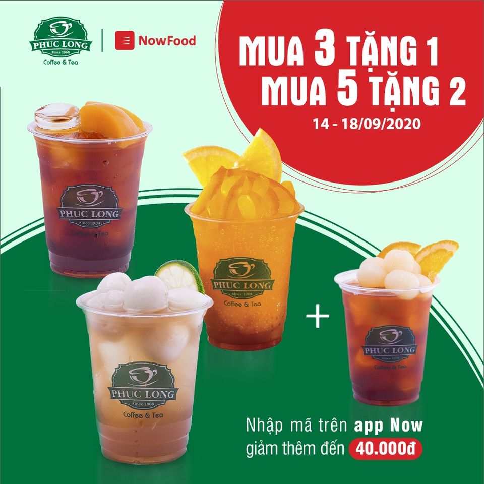 PHÚC LONG x NOW: MUA 3 TẶNG 1 - MUA 5 TẶNG 2