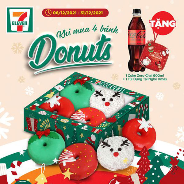 7 eleven mua set donuts tặng quà 13-12-2021