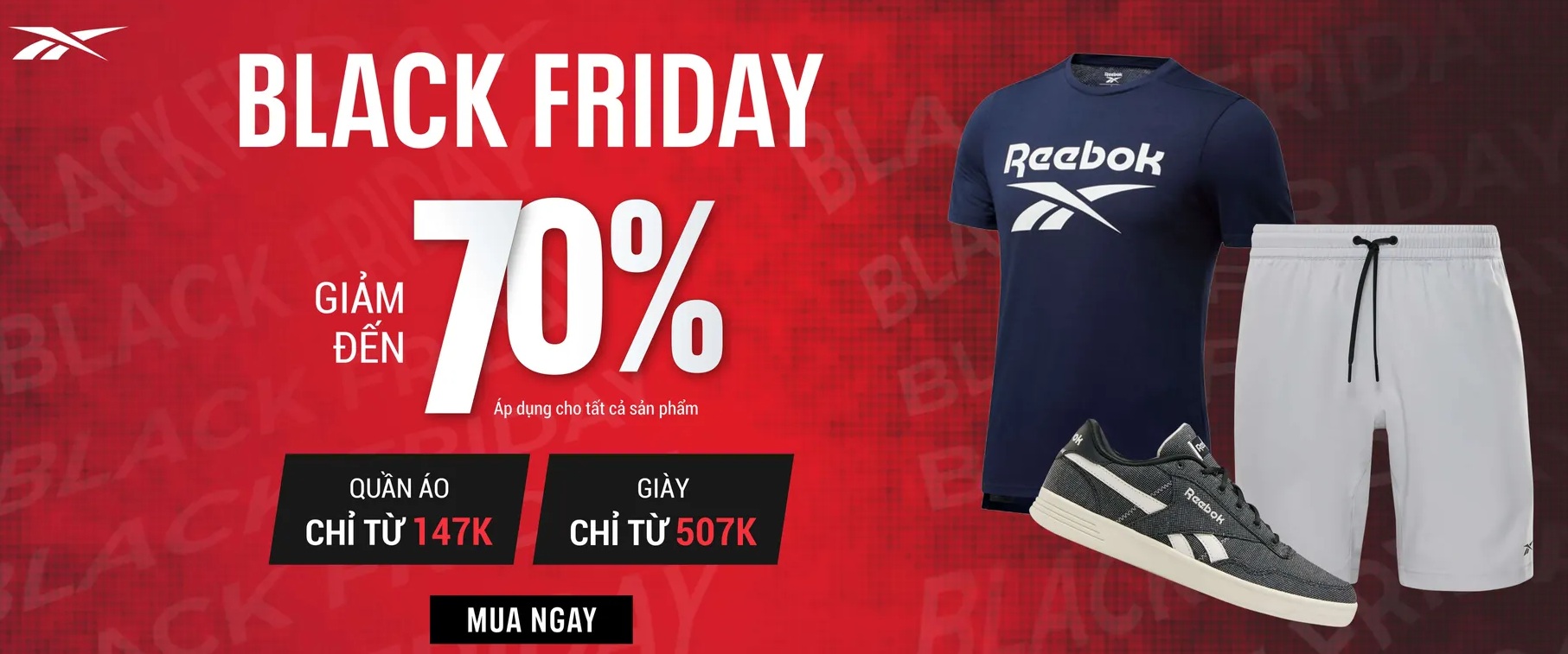 Reebok Black Friday Sale: 70% off tất cả sản phẩm