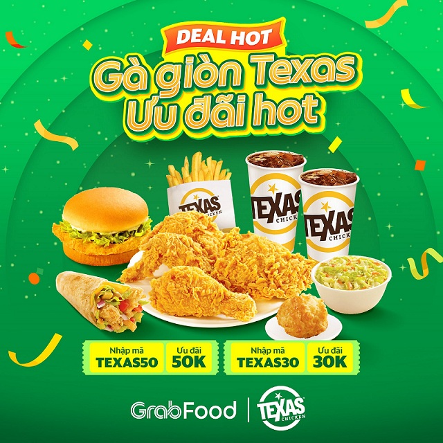 texas chicken khuyến mãi tại grabfood