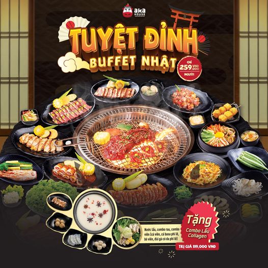 aka house thanh hóa buffet nướng 259k/khách tặng lẩu collagen đến 28022021