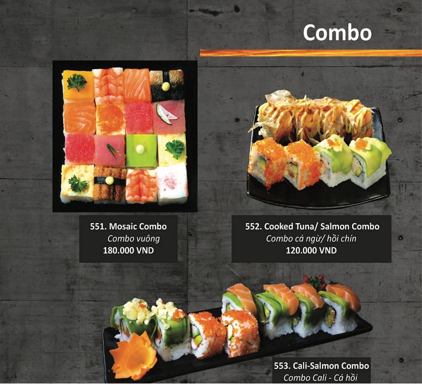 fresh sushi combo 02 người từ 120k