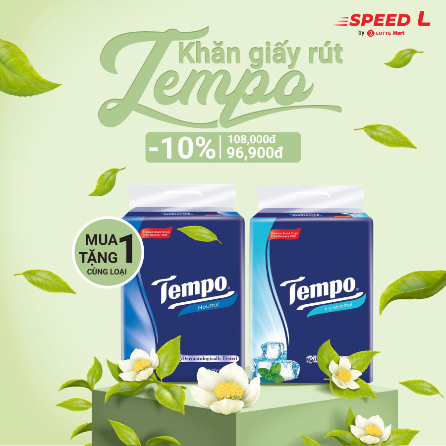 Khăn Giấy Rút Tempo: Mua 1 Tặng 1
