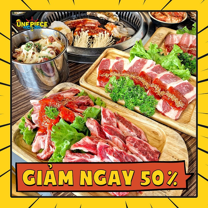 one piece giảm 50% buffet cho team cận đến 31012021