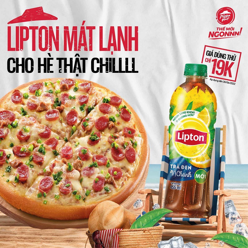 Pizzahut Lipton giá chỉ 19k đến 30062022