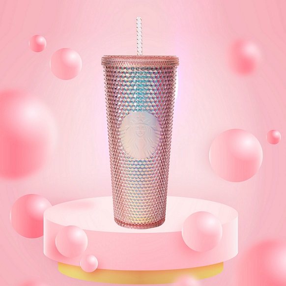 starbuck cold cup bling twinkle rose gold
