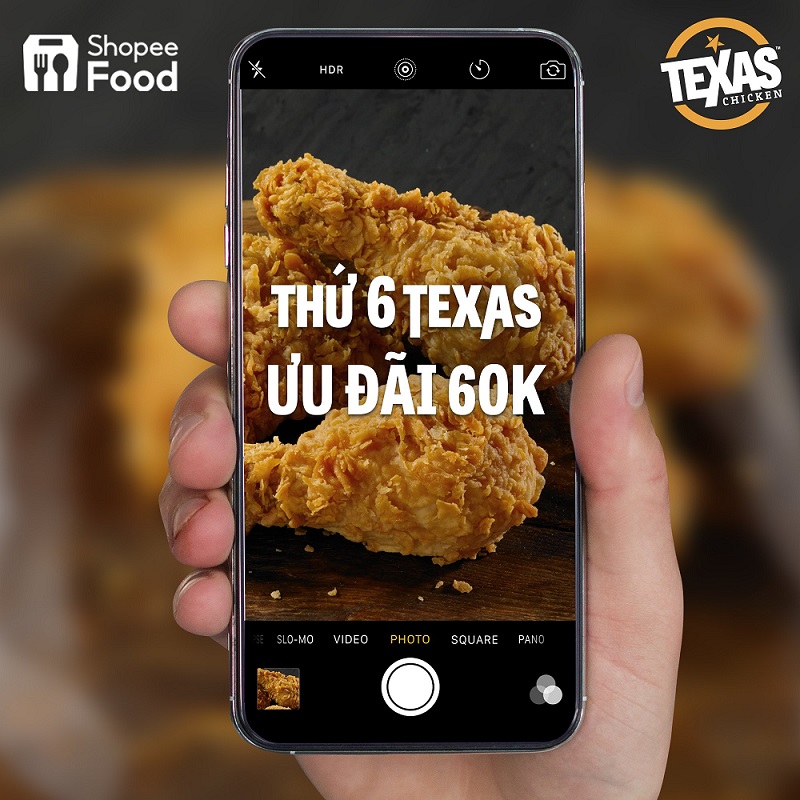 Texas chicken giảm 60k tại shopeefood