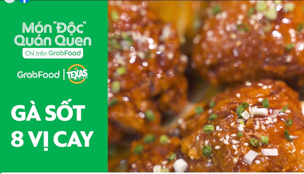 texas chicken gà sốt 8 vị bán tại Grabfood đến 07032021