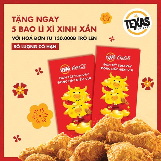 texas chicken tặng bao lì xì