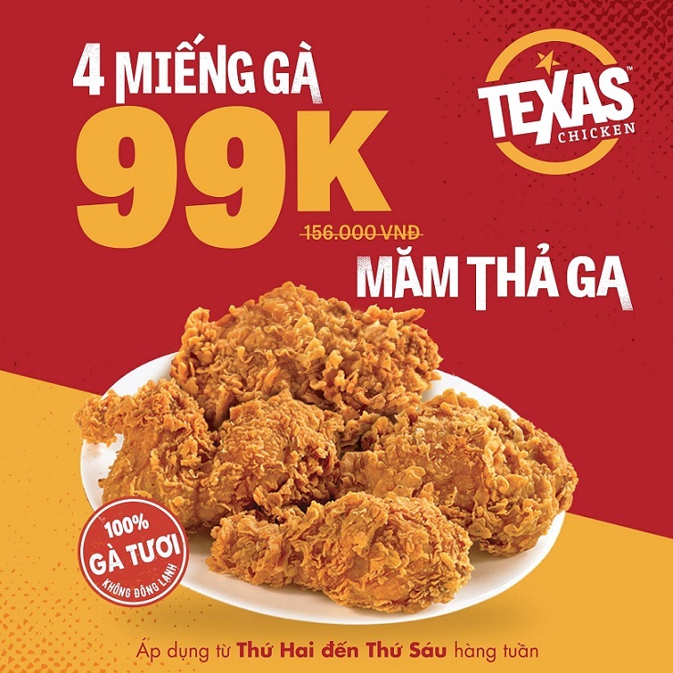 texas chicken combo 99k áp dụng đến 05022021