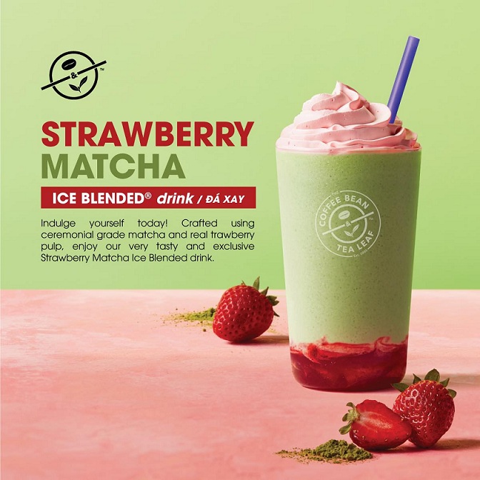 the coffee bean and tea leaf Strawberry Matcha ice blended