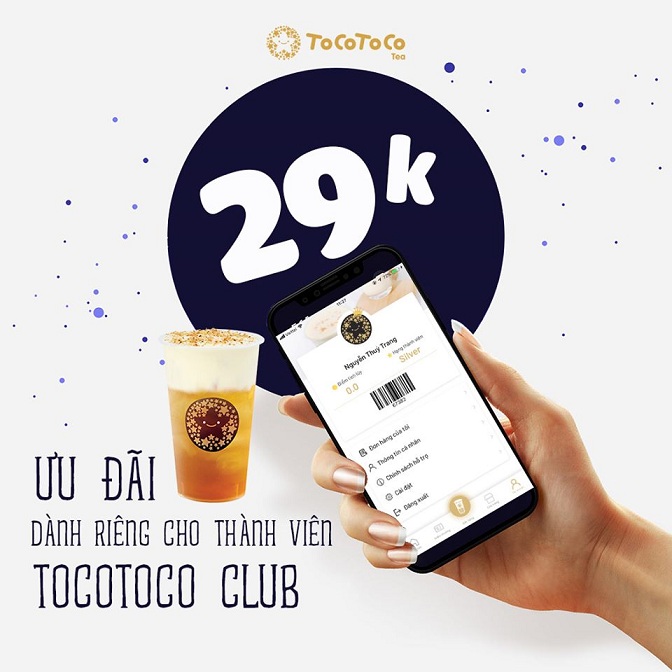 toco khuyến mãi trà sữa 29k thứ 3 hàng tuần