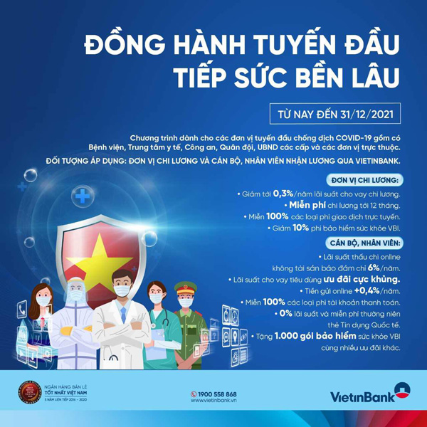 vietinbank ưu đãi đơn vị tuyến đầu 23-9-2021